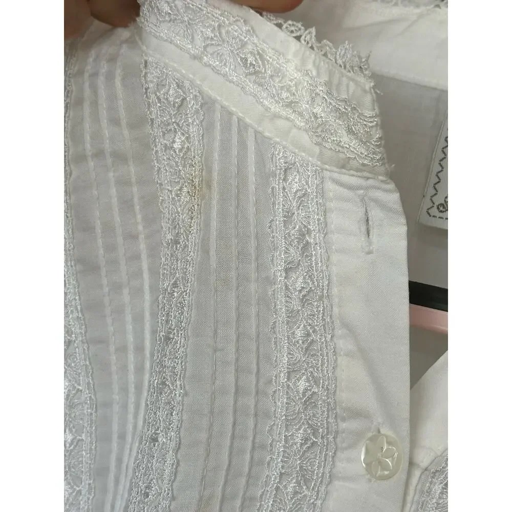Solange White Nightgown Plus Size 26/28 Pintuck Prairie Cottagecore Sleep Gown